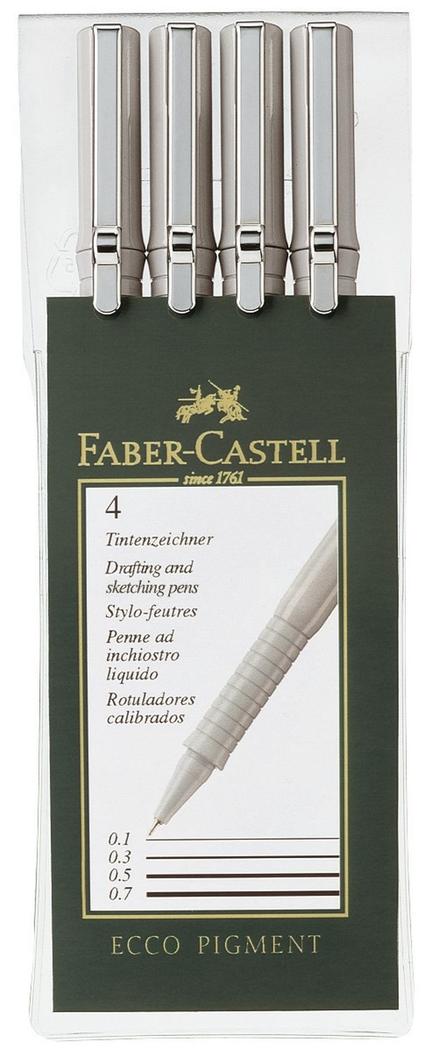 Tintenschreiber ECCO PIGMENT - 4er Set (0,1/0,3/0,5/0,7 mm), schwarz Tintenschreiber ECCO PIGMENT - 4er Set (0,1/0,3/0,5/0,7 mm), schwarz