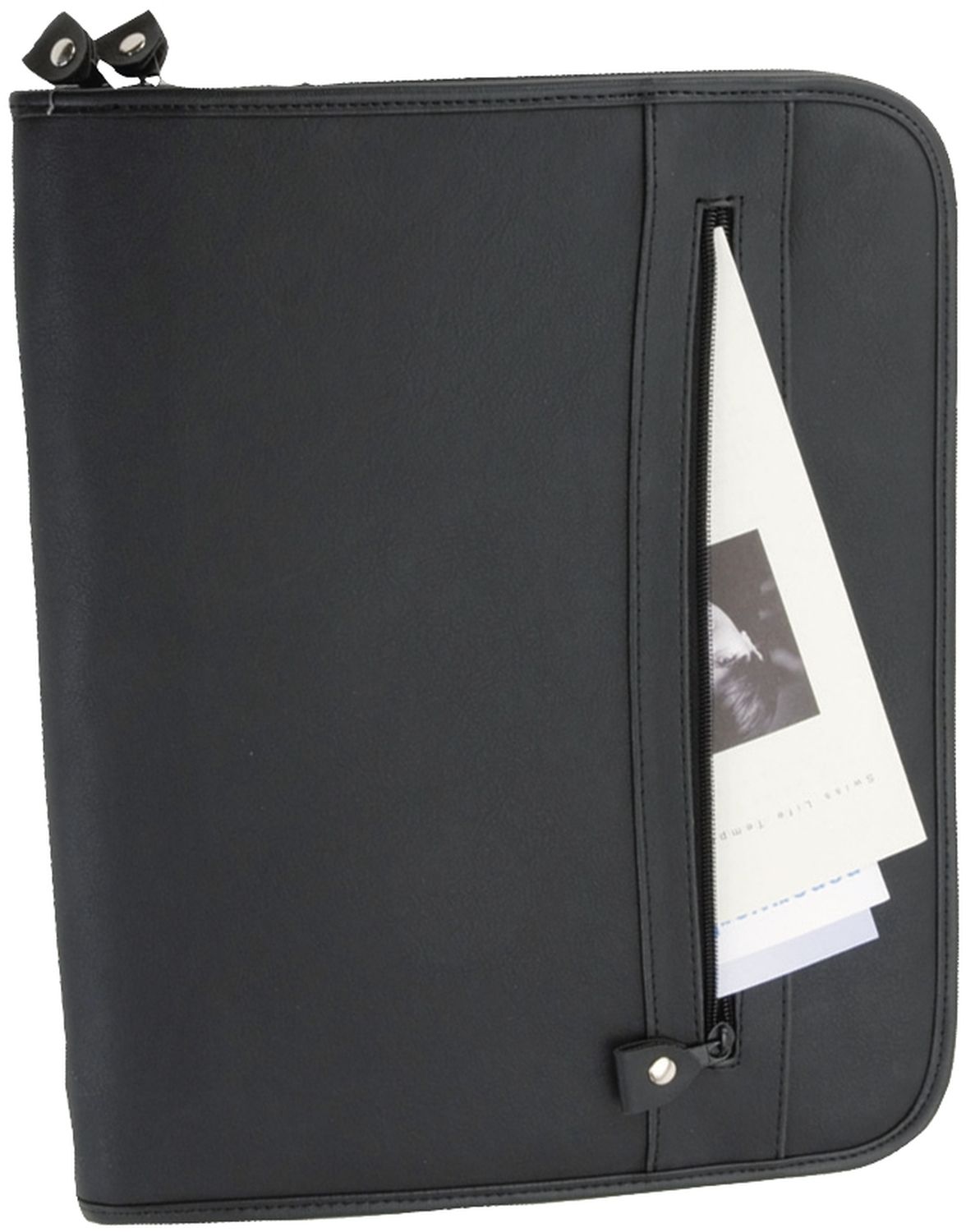 Reißverschlussmappe MILANO - A4, Echt Leder, schwarz Reißverschlussmappe MILANO - A4, Echt Leder, schwarz