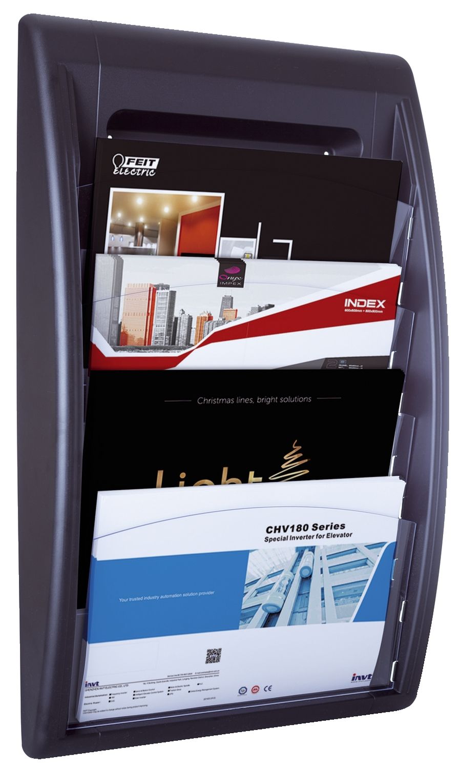 Wand-Prospekthalter Quick Blick - A4 quer, schwarz Wand-Prospekthalter Quick Blick - A4 quer, schwarz
