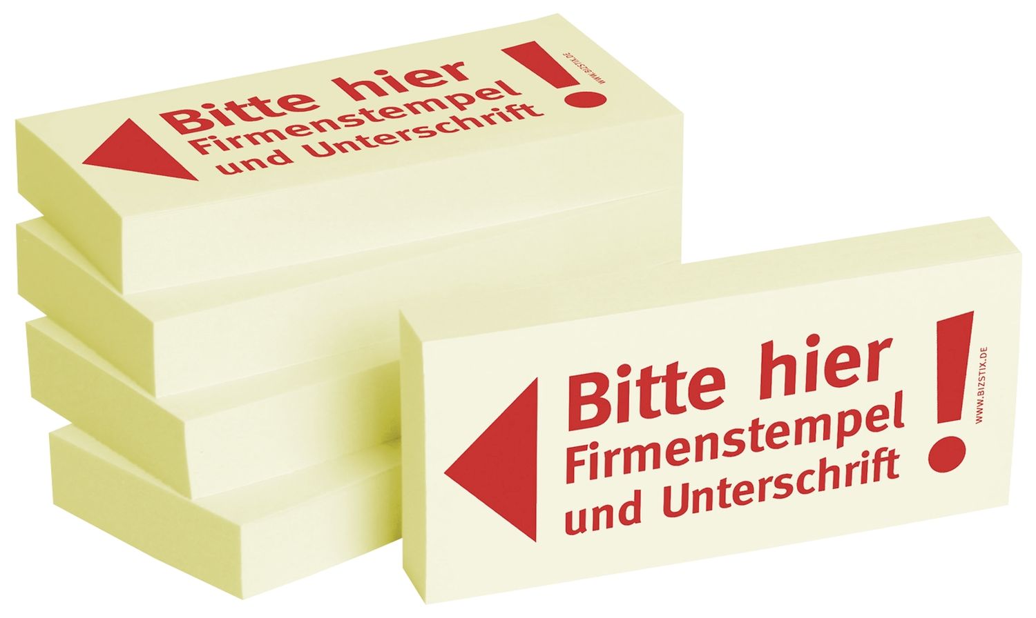 Haftnotizen "Bitte hier Firmenstempel und Unterschrift" - 75 x 35 mm, 5x 100 Blatt Haftnotizen "Bitte hier Firmenstempel und Unterschrift" - 75 x 35 mm, 5x 100 Blatt