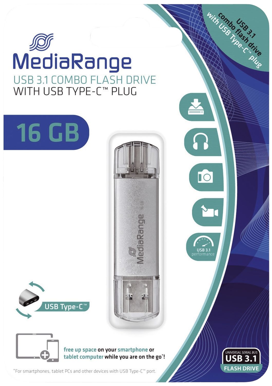 USB Stick 3.1 Kombo-Speicherstick, mit USB Type-C Stecker - 16 GM USB Stick 3.1 Kombo-Speicherstick, mit USB Type-C Stecker - 16 GM