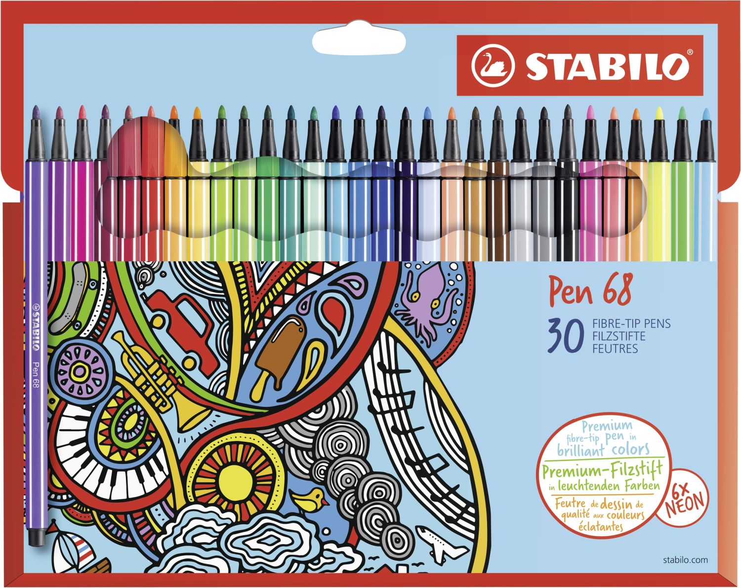 Premium-Filzstift - Pen 68 - 30er Pack - mit 30 verschiedenen Farben Premium-Filzstift - Pen 68 - 30er Pack - mit 30 verschiedenen Farben