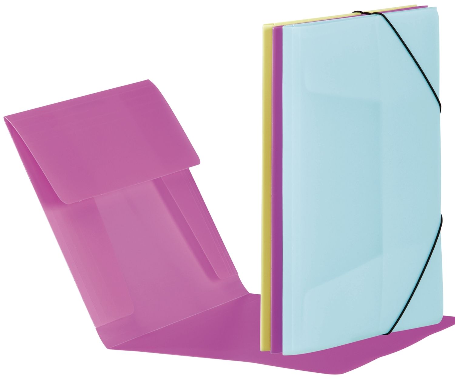 Gummizugmappe Lucy Colours - A4, PP, hellblau  transluzent
