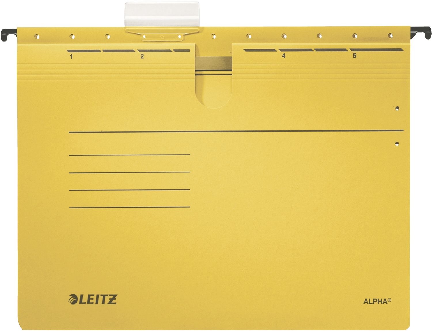 Hängehefter Leitz ALPHA® 1984-30-15, DIN A4, kaufmännische Heftung, Pendarec-Karton 275g, gelb, 5 Stück
