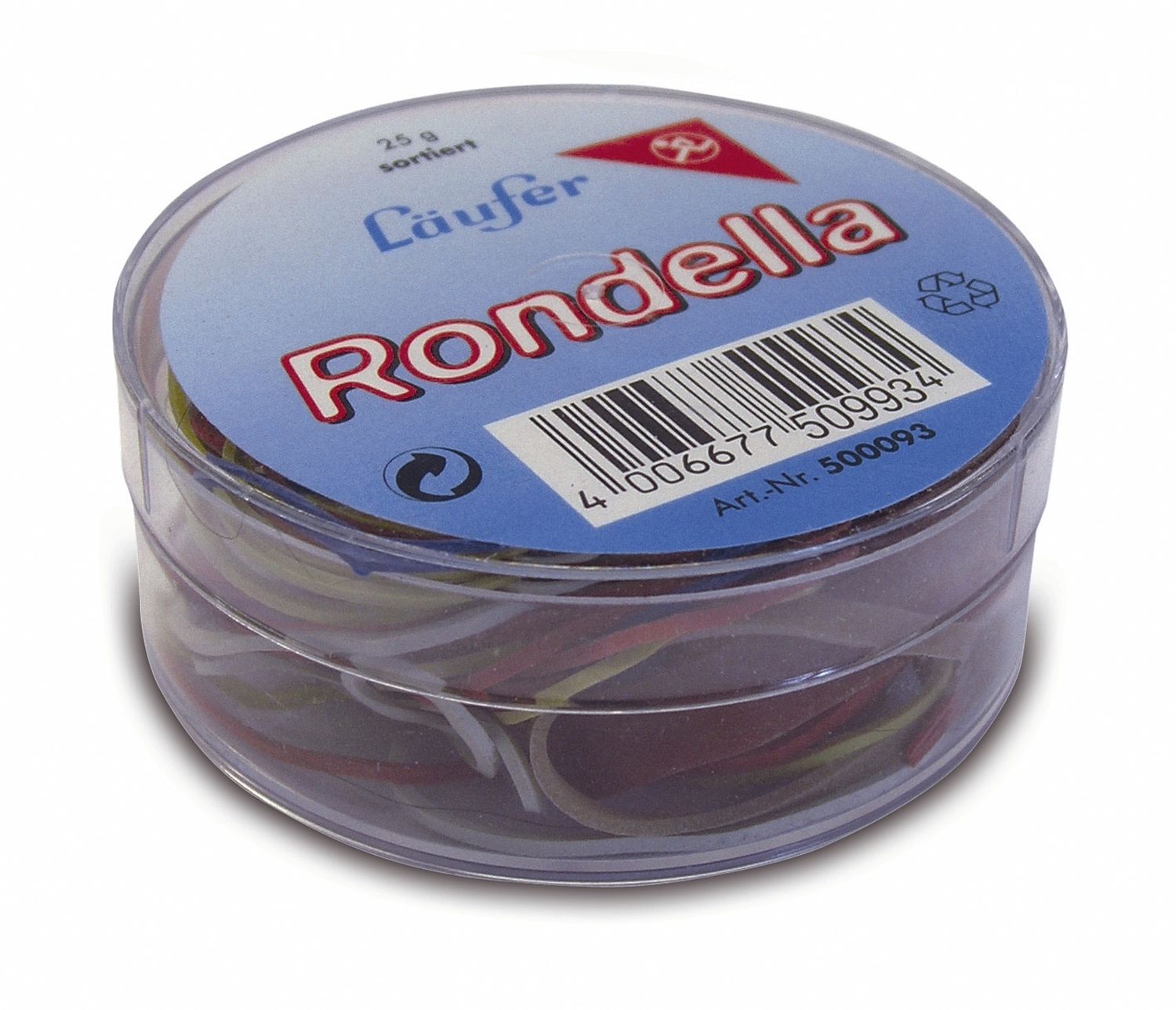 RONDELLA Gummiringe in der Dose - Ø50mm, 25g,  rot