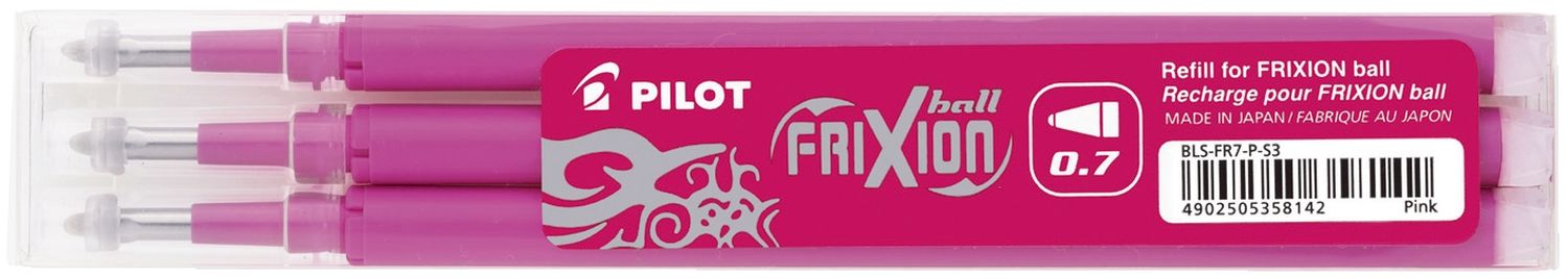 Tintenrollermine FriXion BLS-FR7 - 0,4 mm, pink, 3er Pack Tintenrollermine FriXion BLS-FR7 - 0,4 mm, pink, 3er Pack