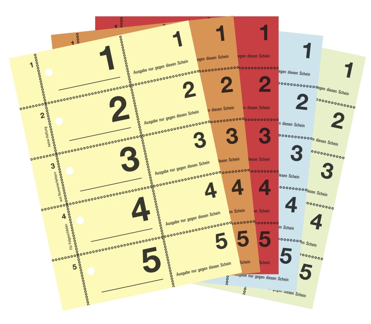 867 Garderobennummern, DIN A6, farbig sortiert, 100 Blatt / Block, gelb, orange, rot, blau, grün 867 Garderobennummern, DIN A6, farbig sortiert, 100 Blatt / Block, gelb, orange, rot, blau, grün