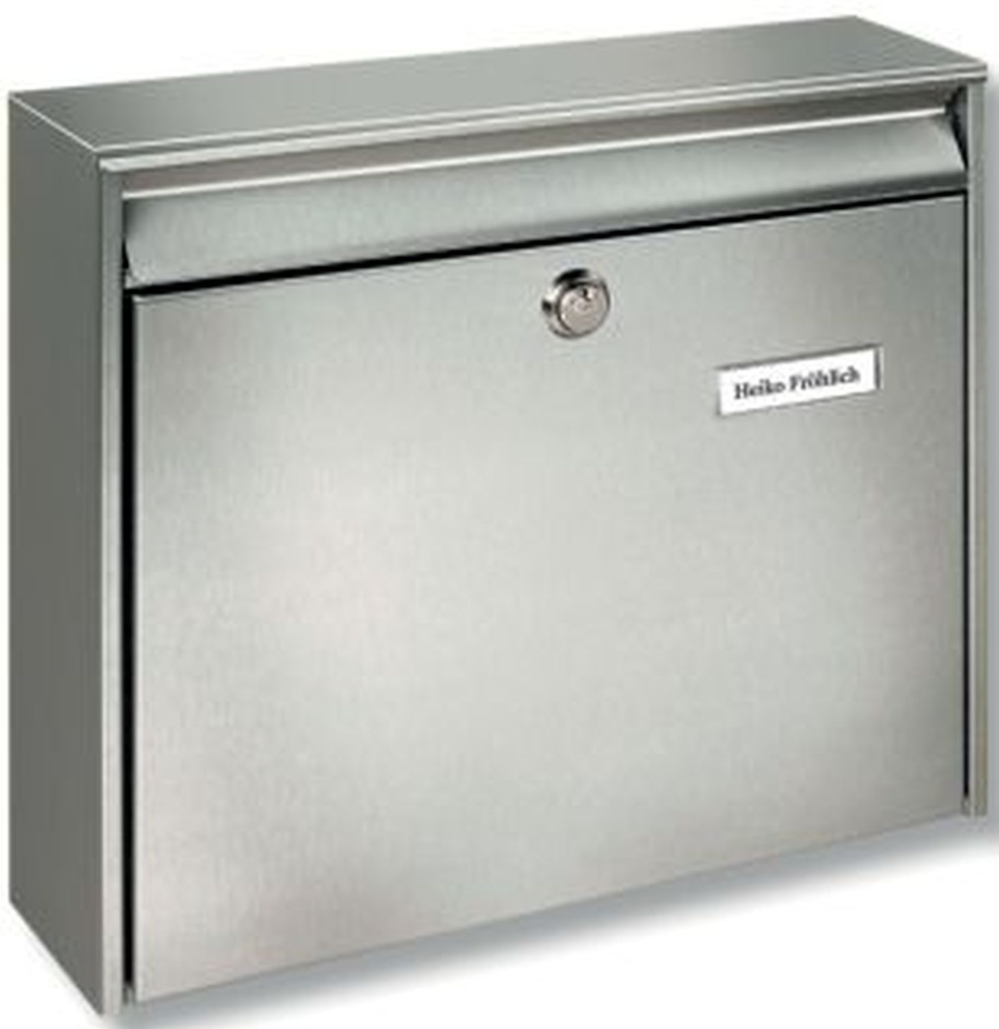 Briefkasten Borkum - 362 x 322 x 100 mm, silber, Edelstahl Briefkasten Borkum - 362 x 322 x 100 mm, silber, Edelstahl