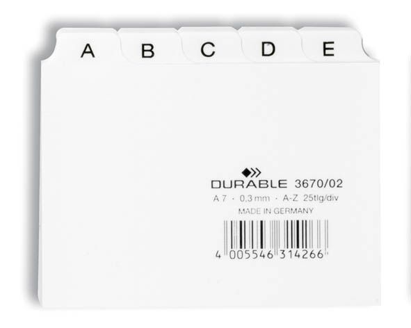 Leitregister A-Z - DIN A7 quer, weiß Leitregister A-Z - DIN A7 quer, weiß