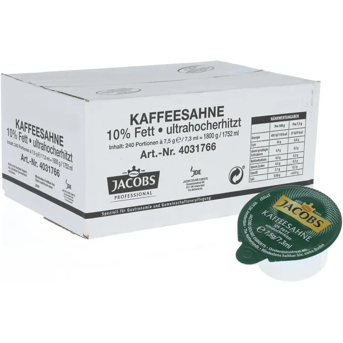 Kaffeesahne Jacobs 4031766, 10% Fett, 240 Portionen à 7,5 g