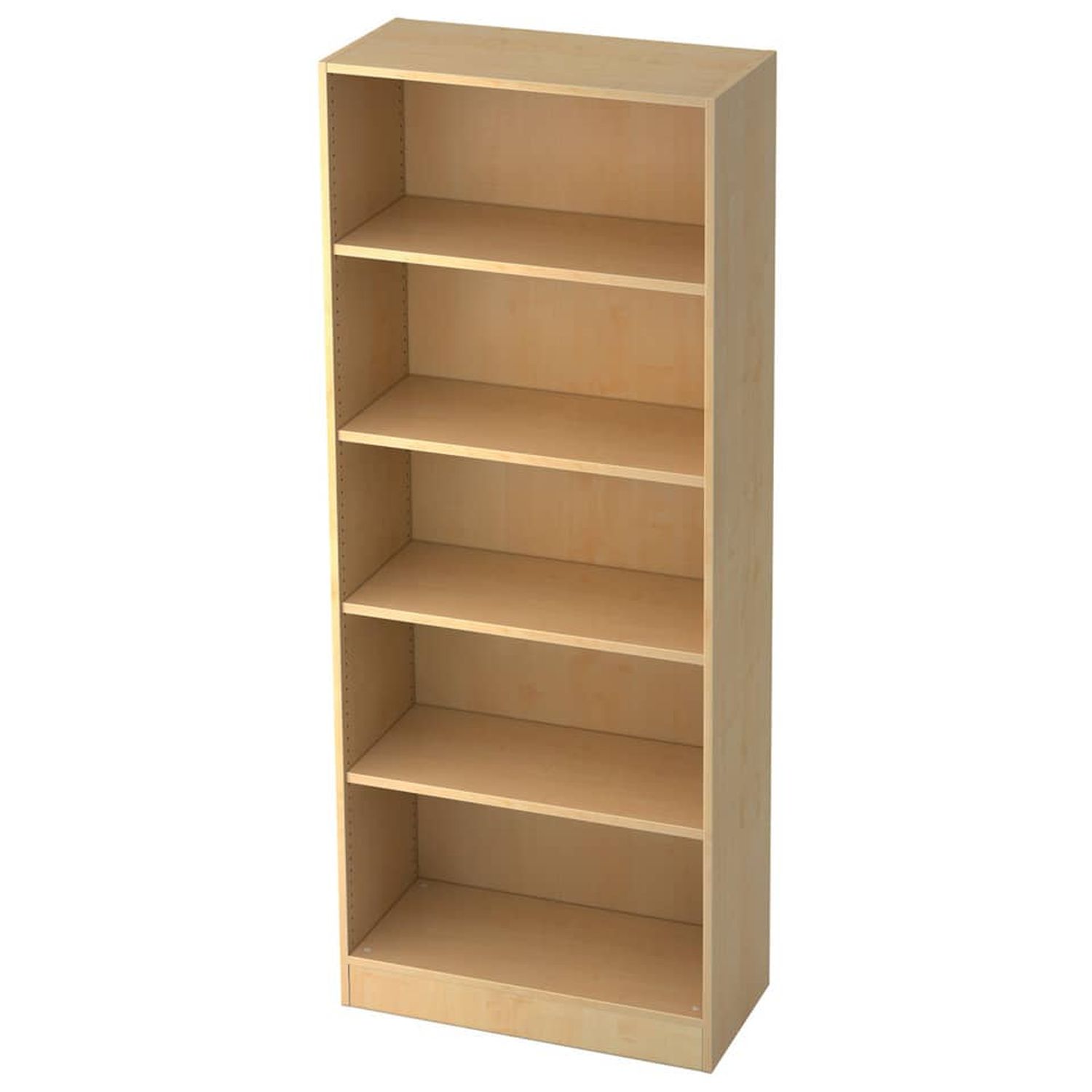 Regal - breit, 5OH, 80 cm breit, Sockelblende, Ahorn, mit Montageservice Regal - breit, 5OH, 80 cm breit, Sockelblende, Ahorn, mit Montageservice
