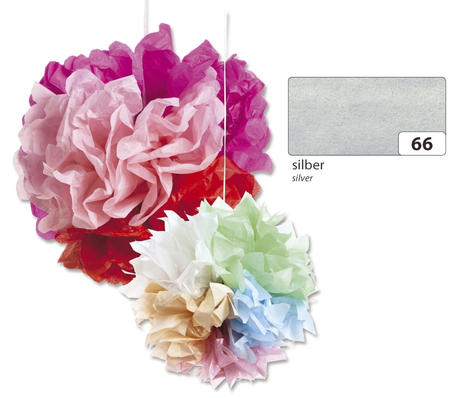 Blumenseide - 50 x 70 cm, 5 Bogen, silber Blumenseide - 50 x 70 cm, 5 Bogen, silber