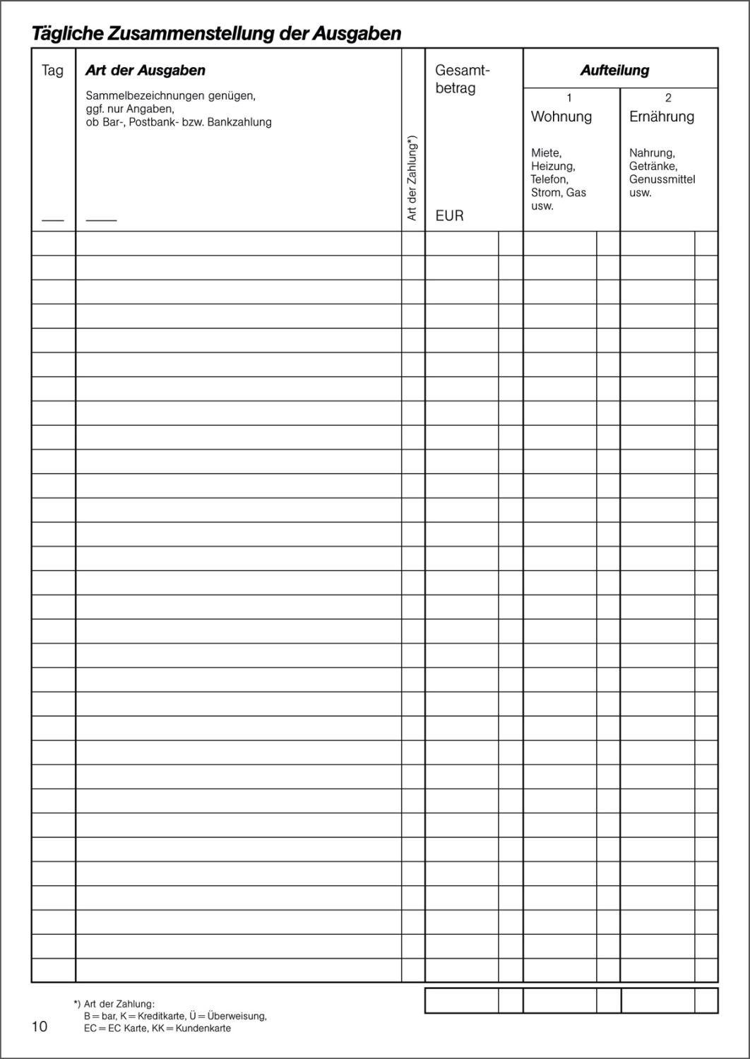 Haushaltsbuch - 40 Seiten, A5 Haushaltsbuch - 40 Seiten, A5