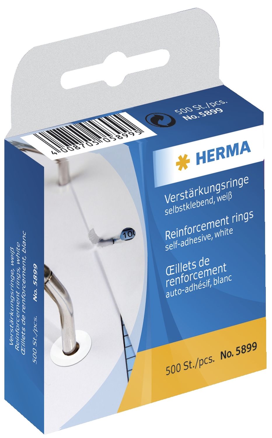 5899 Verstärkungsringe selbstklebend auf Rolle Ø 12 mm weiß 500 St. 5899 Verstärkungsringe selbstklebend auf Rolle Ø 12 mm weiß 500 St.