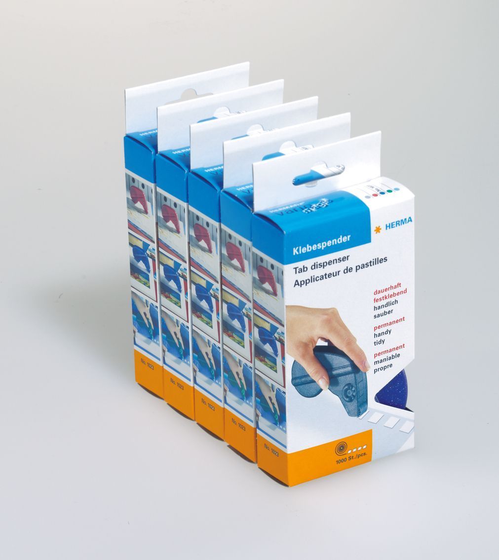 1023 Klebespender Vario - inkl. 1000 selbstklebende Papierstücke, blau 1023 Klebespender Vario - inkl. 1000 selbstklebende Papierstücke, blau