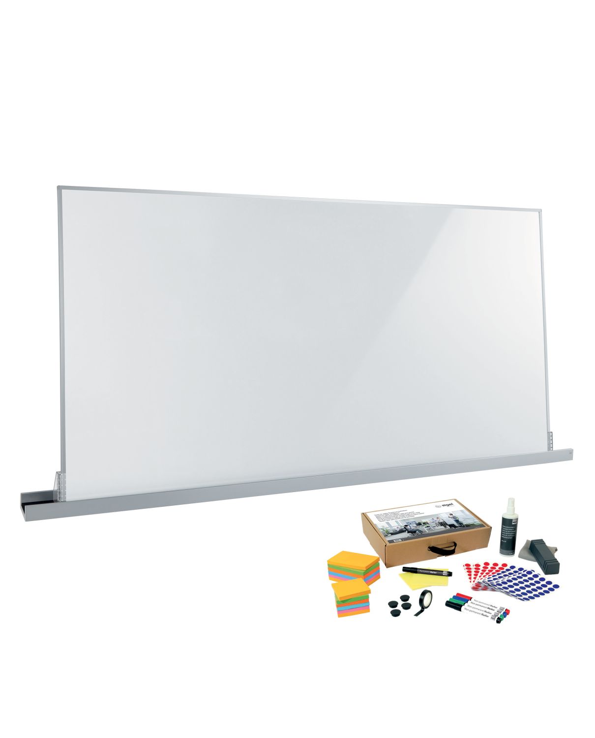 Whiteboard agiles Meet up-Bundle - 180 x 90 cm, Wandschiene und Moderationskoffer Whiteboard agiles Meet up-Bundle - 180 x 90 cm, Wandschiene und Moderationskoffer