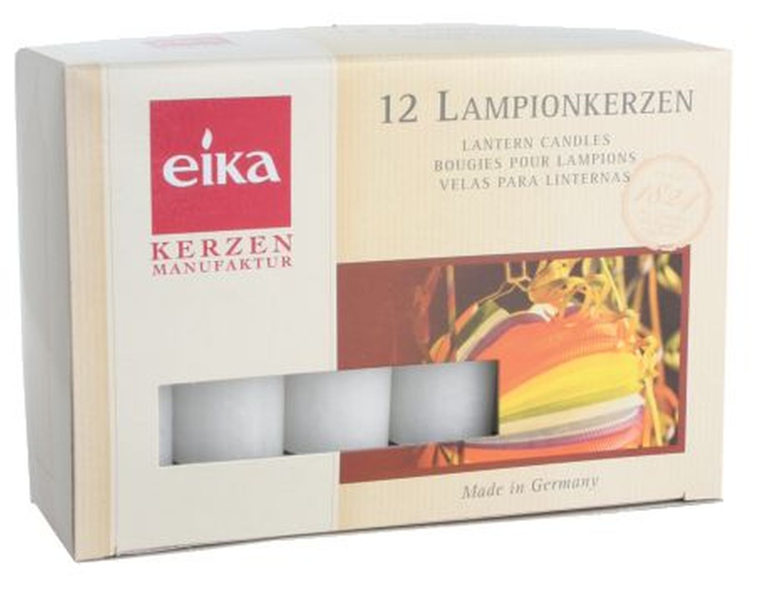 Lampionkerze - 65 x Ø 21 mm, Zapfenform, weiß Lampionkerze - 65 x Ø 21 mm, Zapfenform, weiß