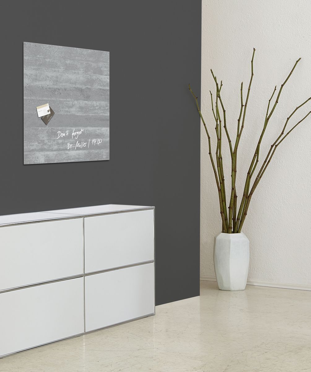 Glas-Magnetboard Artverum - Design Sichtbeton, 48 x 48 cm Glas-Magnetboard Artverum - Design Sichtbeton, 48 x 48 cm