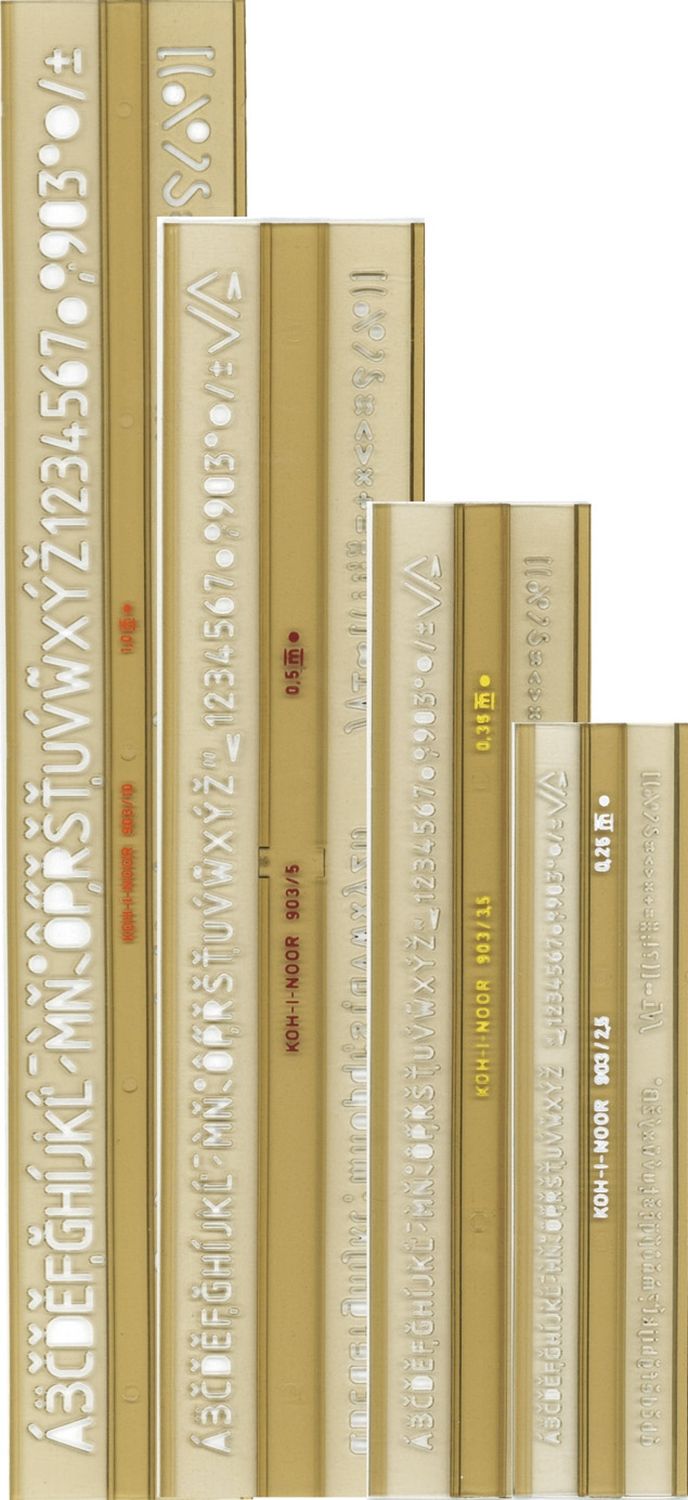 Schriftschablone - 5er Set nach ISO 309 Schriftschablone - 5er Set nach ISO 309