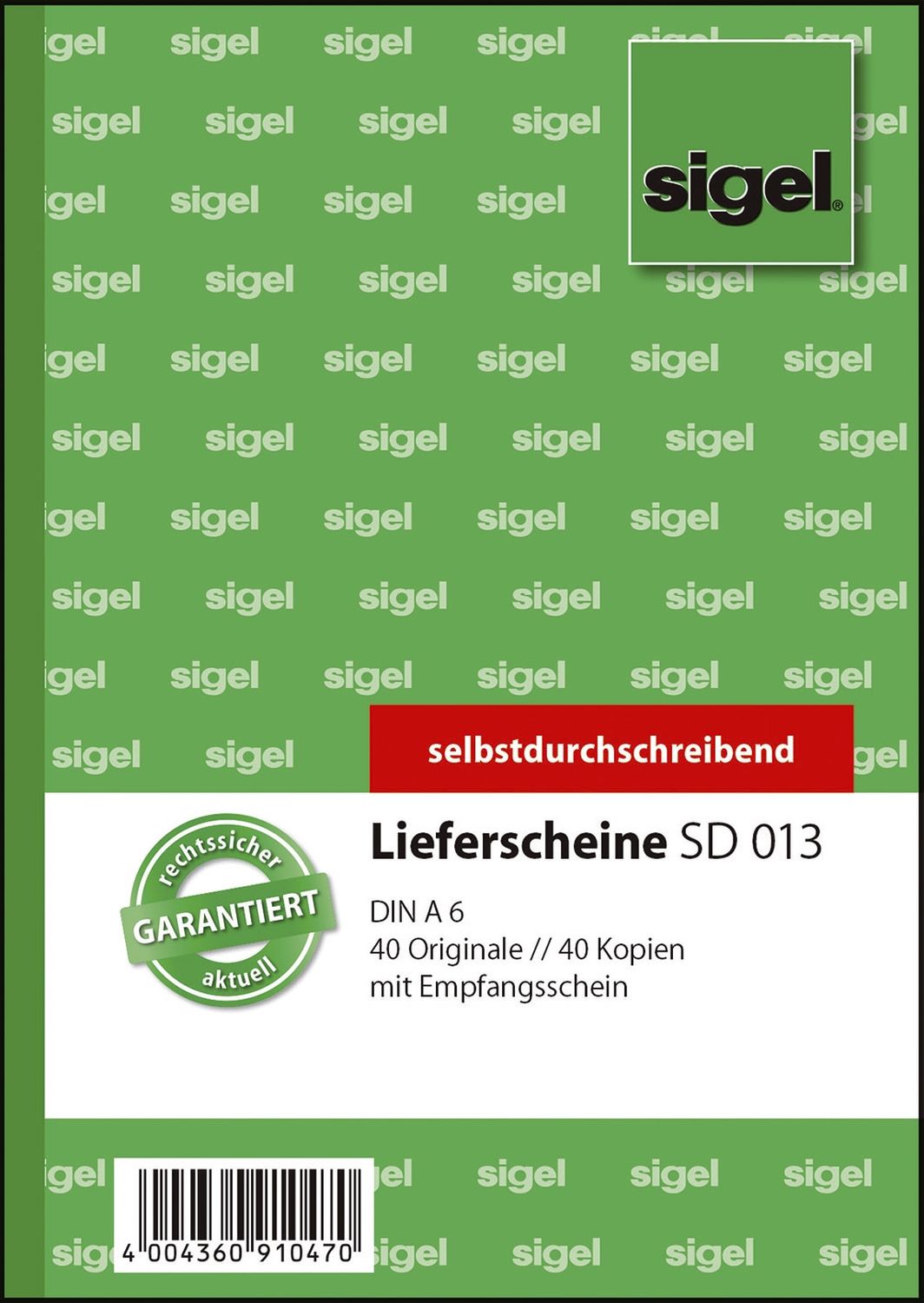 Lieferscheine mit Empfangsschein - A6, 1. und 2. Blatt bedruckt, SD, MP, 2 x 40 Blatt