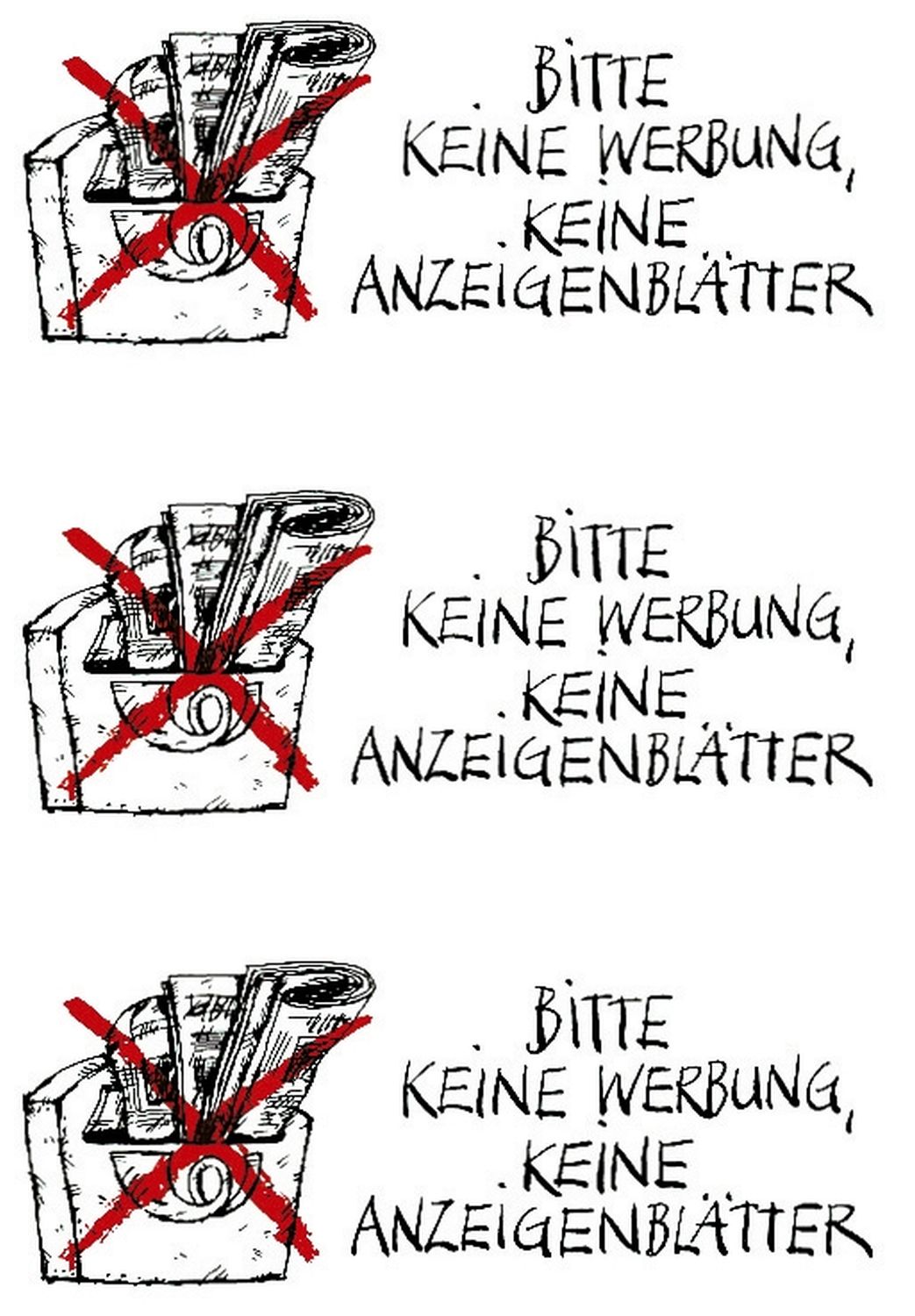 5742 Hinweisetiketten Keine Werbung/Anzeigenblatt - wetterfest 5742 Hinweisetiketten Keine Werbung/Anzeigenblatt - wetterfest