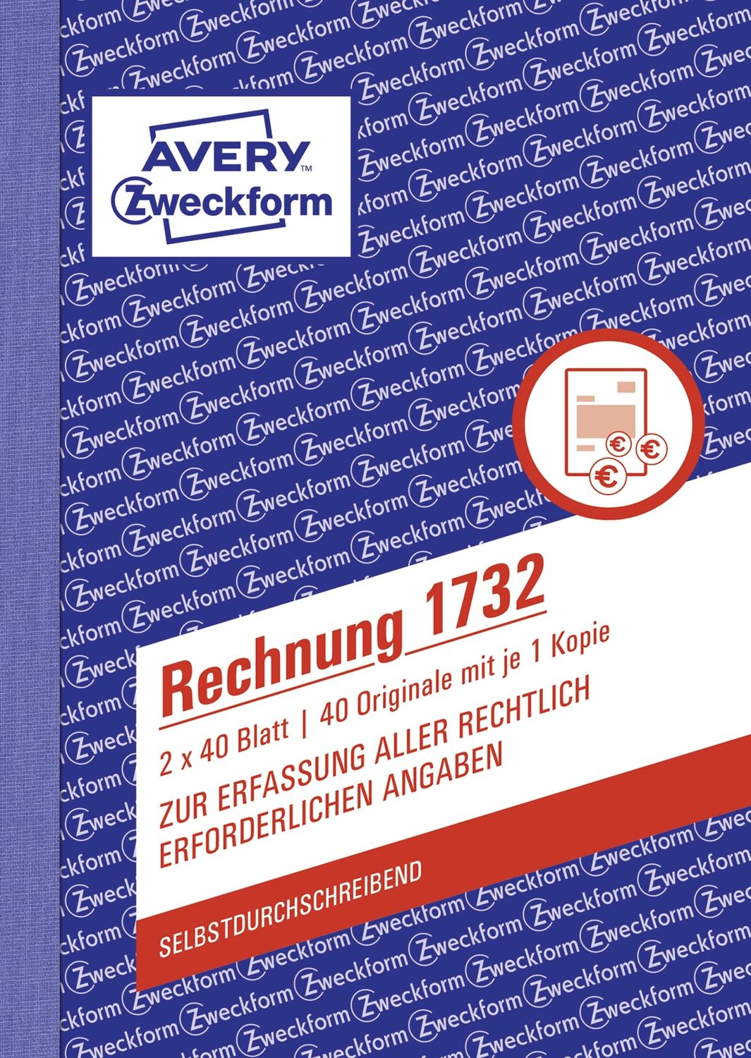 1732 Rechnung, DIN A6, selbstdurchschreibend, 2 x 40 Blatt, weiß, gelb 1732 Rechnung, DIN A6, selbstdurchschreibend, 2 x 40 Blatt, weiß, gelb