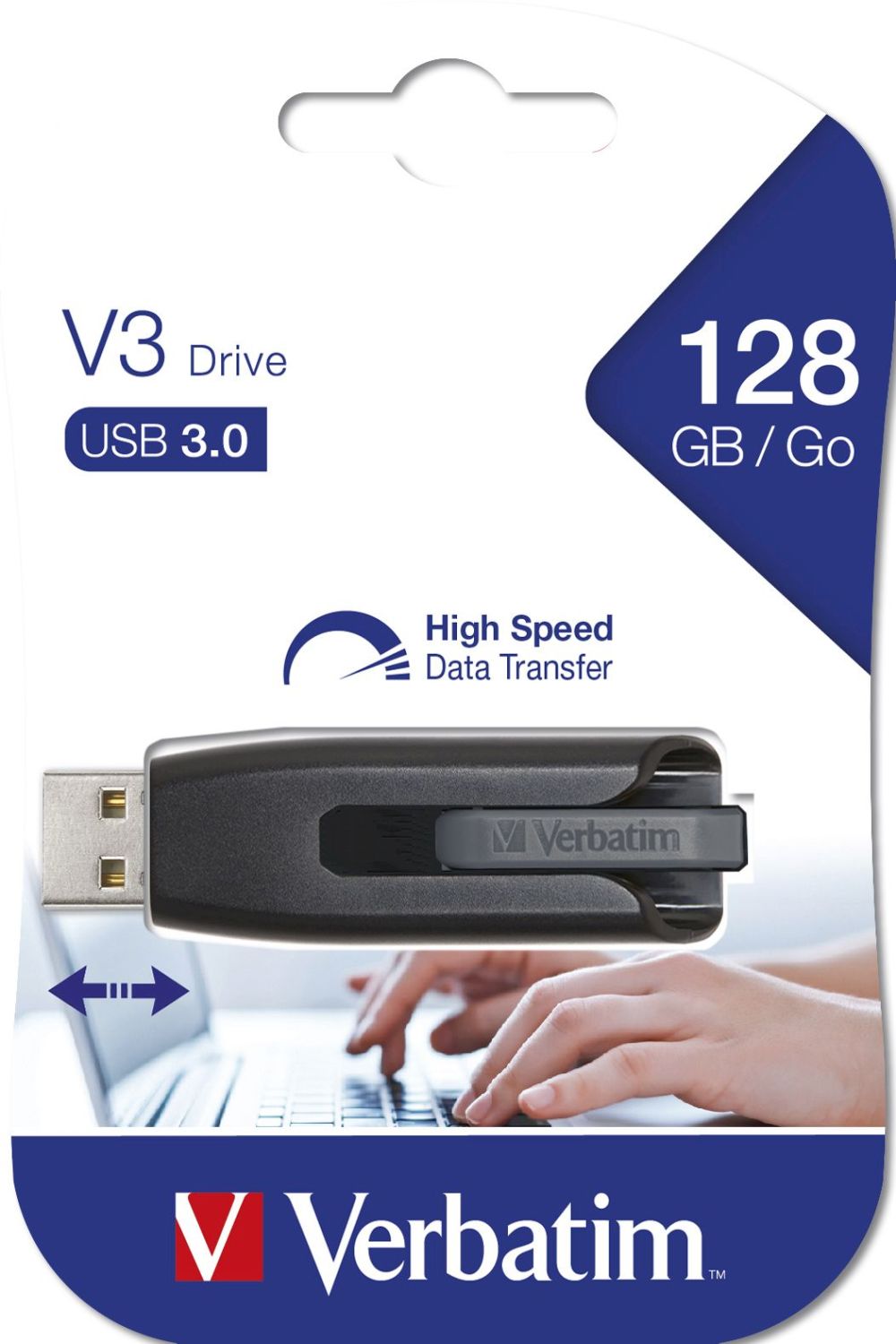 USB Stick 3.0 V3 Drive - 128 GB, schwarz