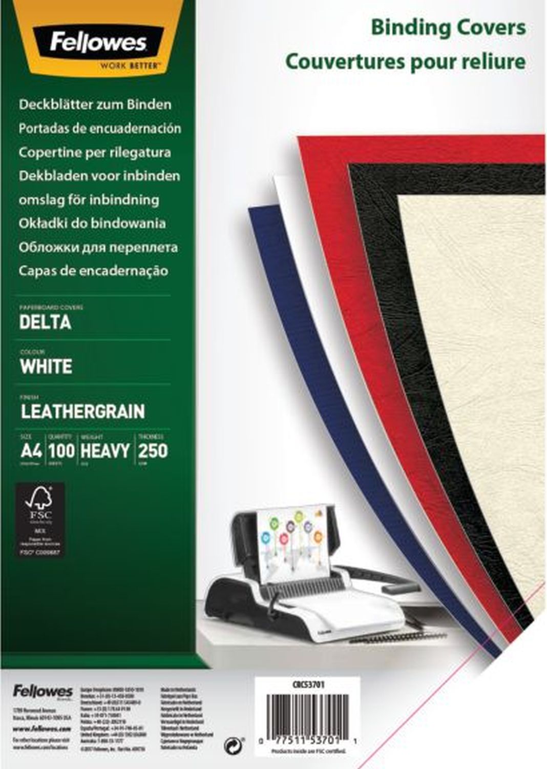 Deckblätter - Lederstruktur, A4, weiß, 100 Stück Deckblätter - Lederstruktur, A4, weiß, 100 Stück