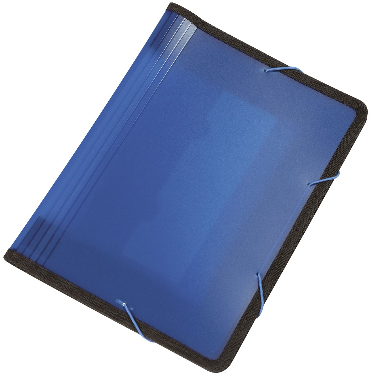 Fächermappe Q-Connect® KF02479 mit 13 Fächern, DIN A4, 250 Blatt, PP, transparent - blau