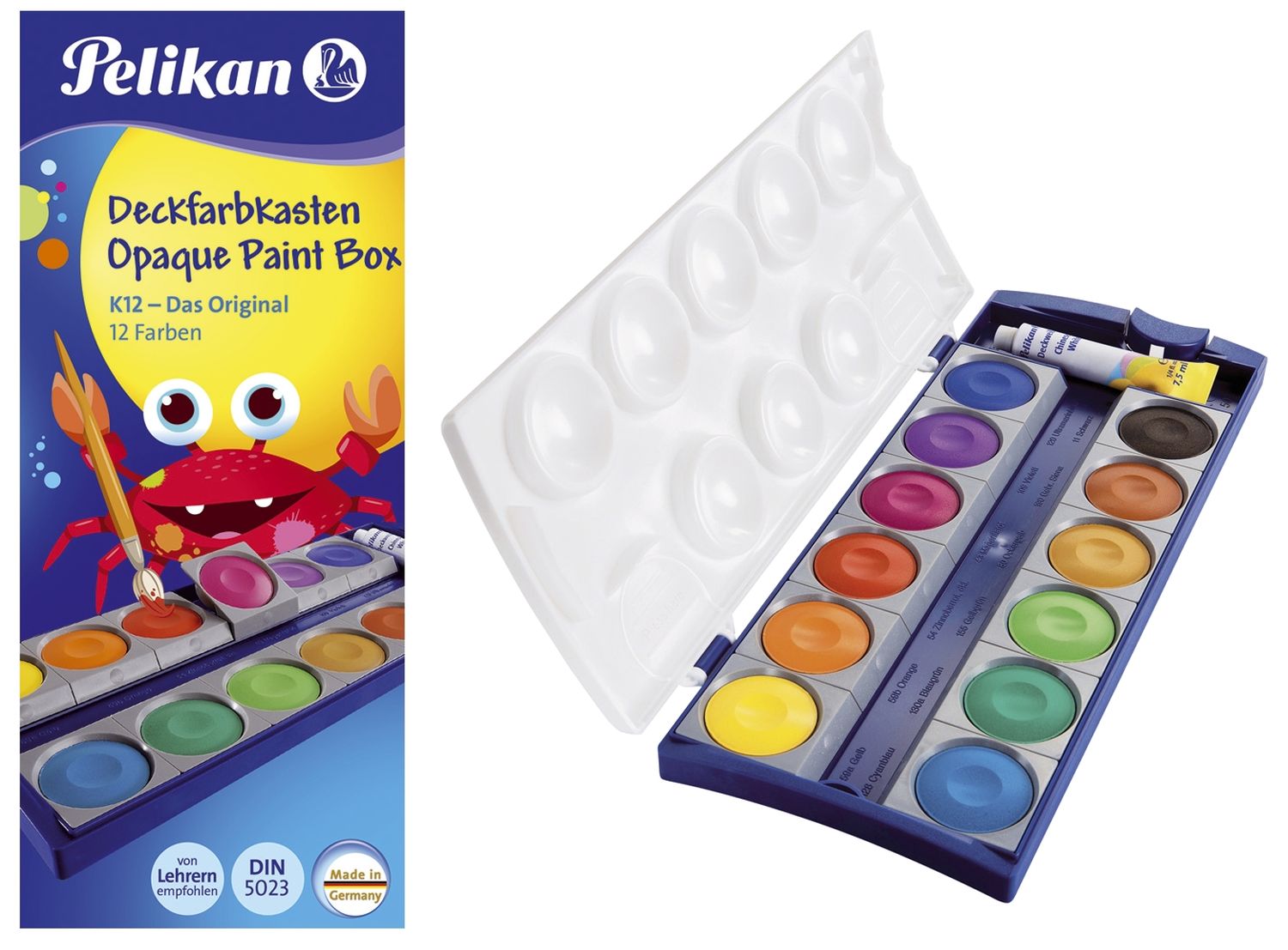 Deckfarbkasten 735K/12 - 12 Farben + 1 Deckweiß Deckfarbkasten 735K/12 - 12 Farben + 1 Deckweiß