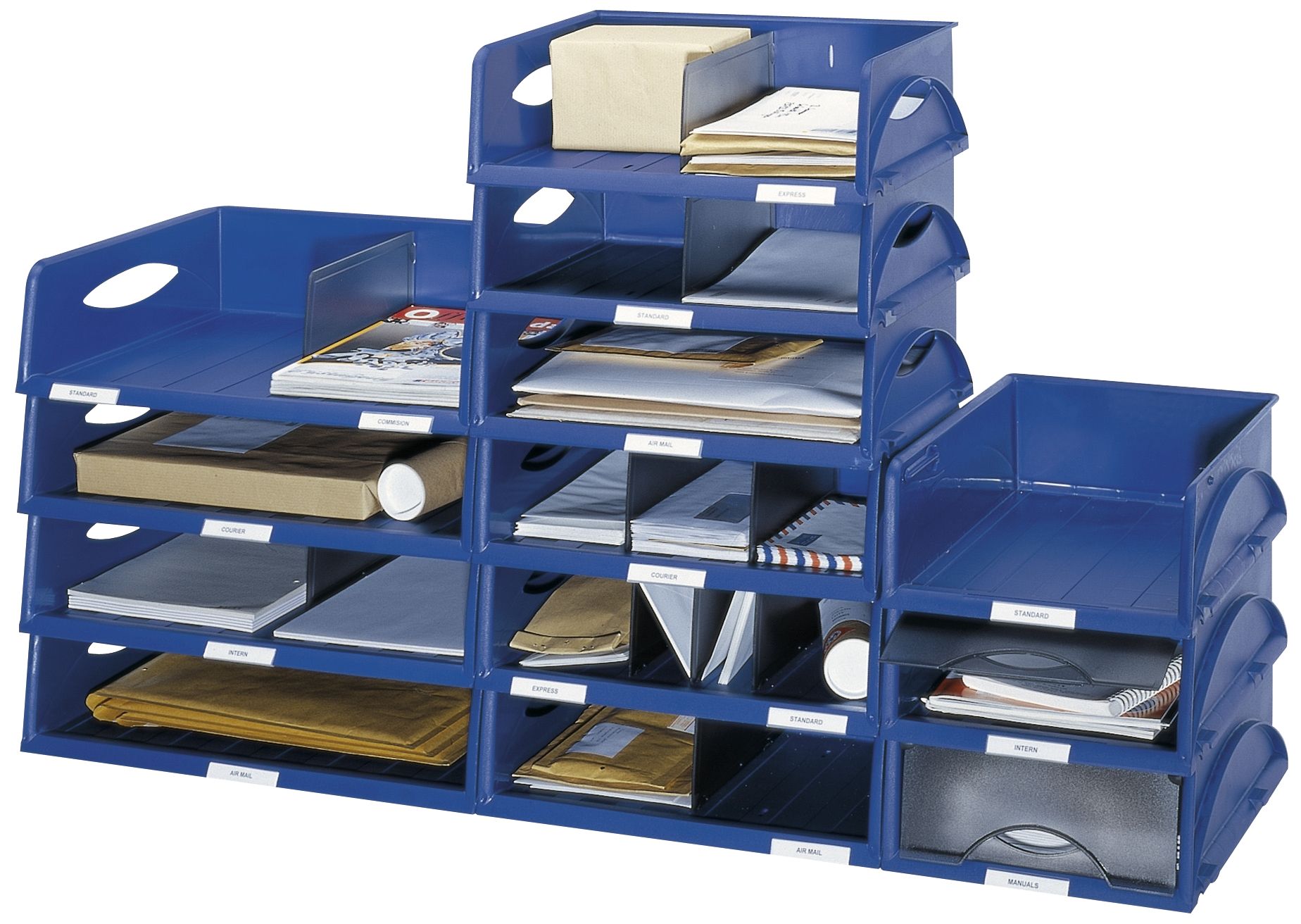 Briefablage Leitz Sorty 5230-00-35 inkl. Trennplatte, A4, Polystyrol, blau Briefablage Leitz Sorty 5230-00-35 inkl. Trennplatte, A4, Polystyrol, blau