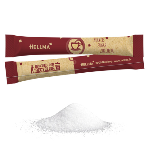 Zuckersticks Hellma 60000060, weißer Zucker, 100 Portionen à 4 g, 400 g