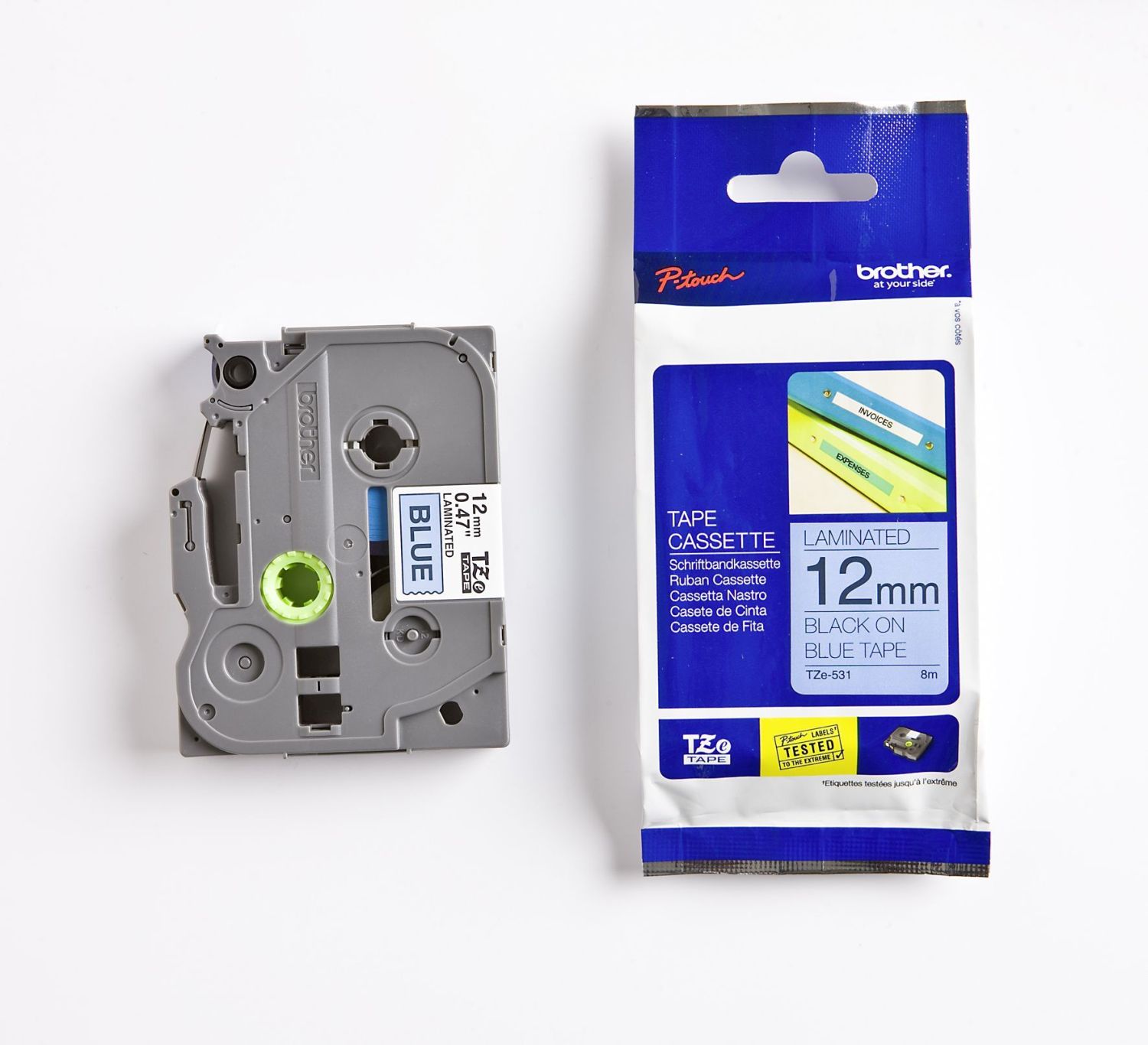 TZe-531 Schriftbandkassette - laminiert, 12 mm x 8 m, schwarz auf blau TZe-531 Schriftbandkassette - laminiert, 12 mm x 8 m, schwarz auf blau
