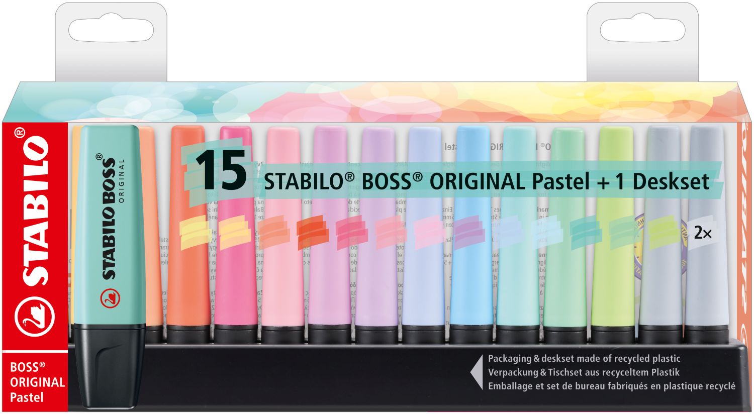 Textmarker - BOSS ORIGINAL Pastel - 15er Tischset - mit 14 verschiedenen Farben Textmarker - BOSS ORIGINAL Pastel - 15er Tischset - mit 14 verschiedenen Farben