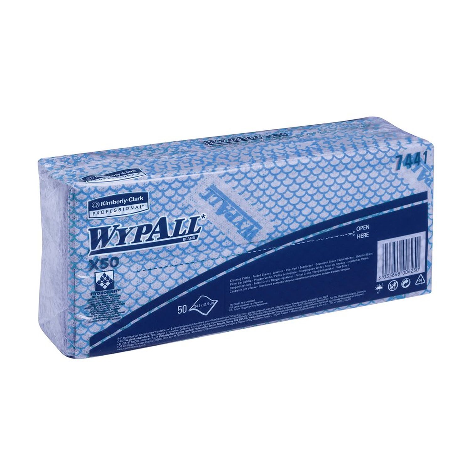 Wischtuch X50 - 1-lagig, blau, Packung mit 50 Tüchern Wischtuch X50 - 1-lagig, blau, Packung mit 50 Tüchern