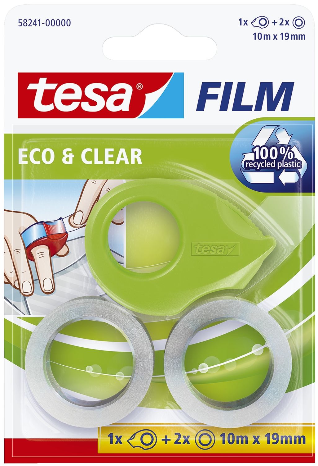 Handabroller Mini ecoLogo® - 10 m x 19 mm, transparent Handabroller Mini ecoLogo® - 10 m x 19 mm, transparent