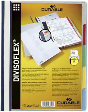 Organisationshefter DIVISOFLEX® - 5faches farbiges Register, A4, blau Organisationshefter DIVISOFLEX® - 5faches farbiges Register, A4, blau
