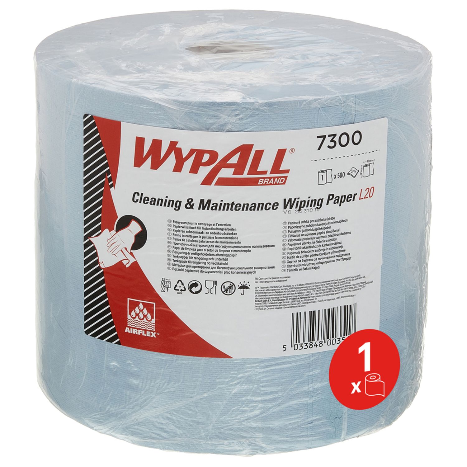 Wischtuch Rolle L20 - 2-lagig, blau, 500 Tücher Wischtuch Rolle L20 - 2-lagig, blau, 500 Tücher