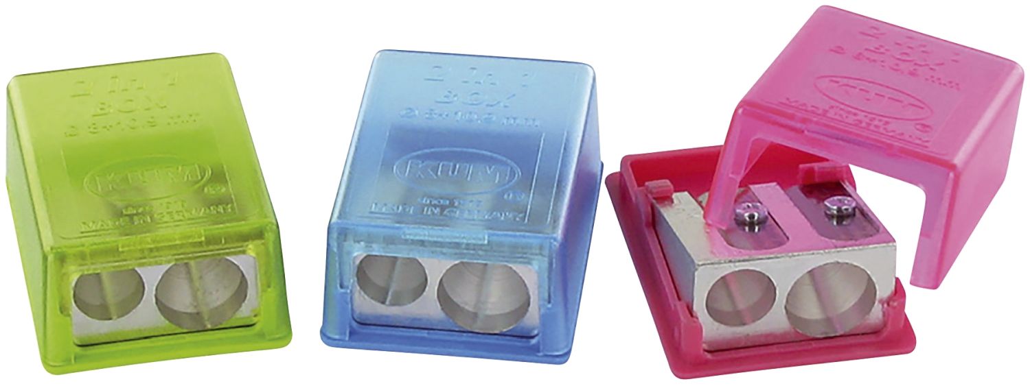 Spitzdose doppelt flach - 2in1 Box, farbig sortiert Spitzdose doppelt flach - 2in1 Box, farbig sortiert
