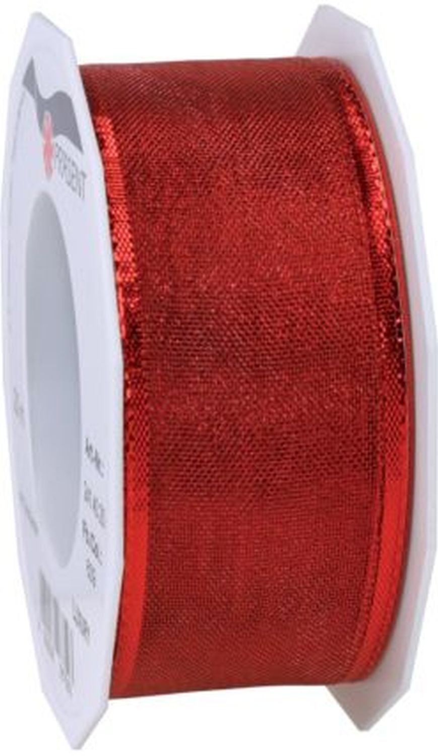 Zierband mit Draht Luxury - 40 mm x 20 m, rot