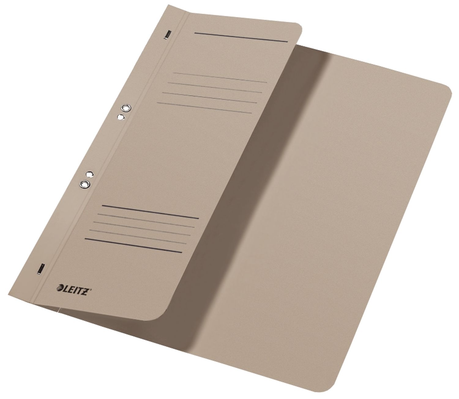 Ösenhefter Leitz 3740-00-85 mit halbem Vorderdeckel, DIN A4, kfm. Heftung, Manilakarton, grau Ösenhefter Leitz 3740-00-85 mit halbem Vorderdeckel, DIN A4, kfm. Heftung, Manilakarton, grau
