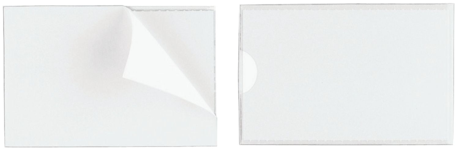 Selbstklebetasche POCKETFIX® - 90x57 mm, seitlich offen, transparent, 10 Stück Selbstklebetasche POCKETFIX® - 90x57 mm, seitlich offen, transparent, 10 Stück