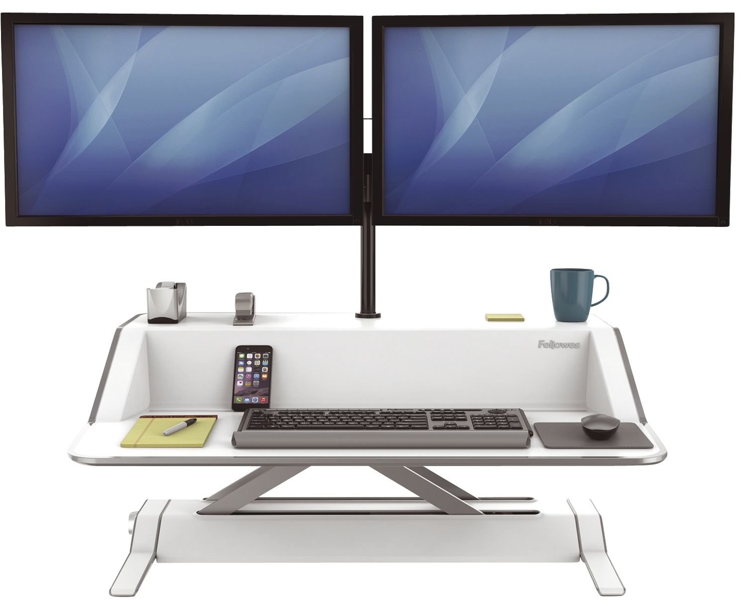 Lotus Sitz-Steh Workstation - weiß Lotus Sitz-Steh Workstation - weiß