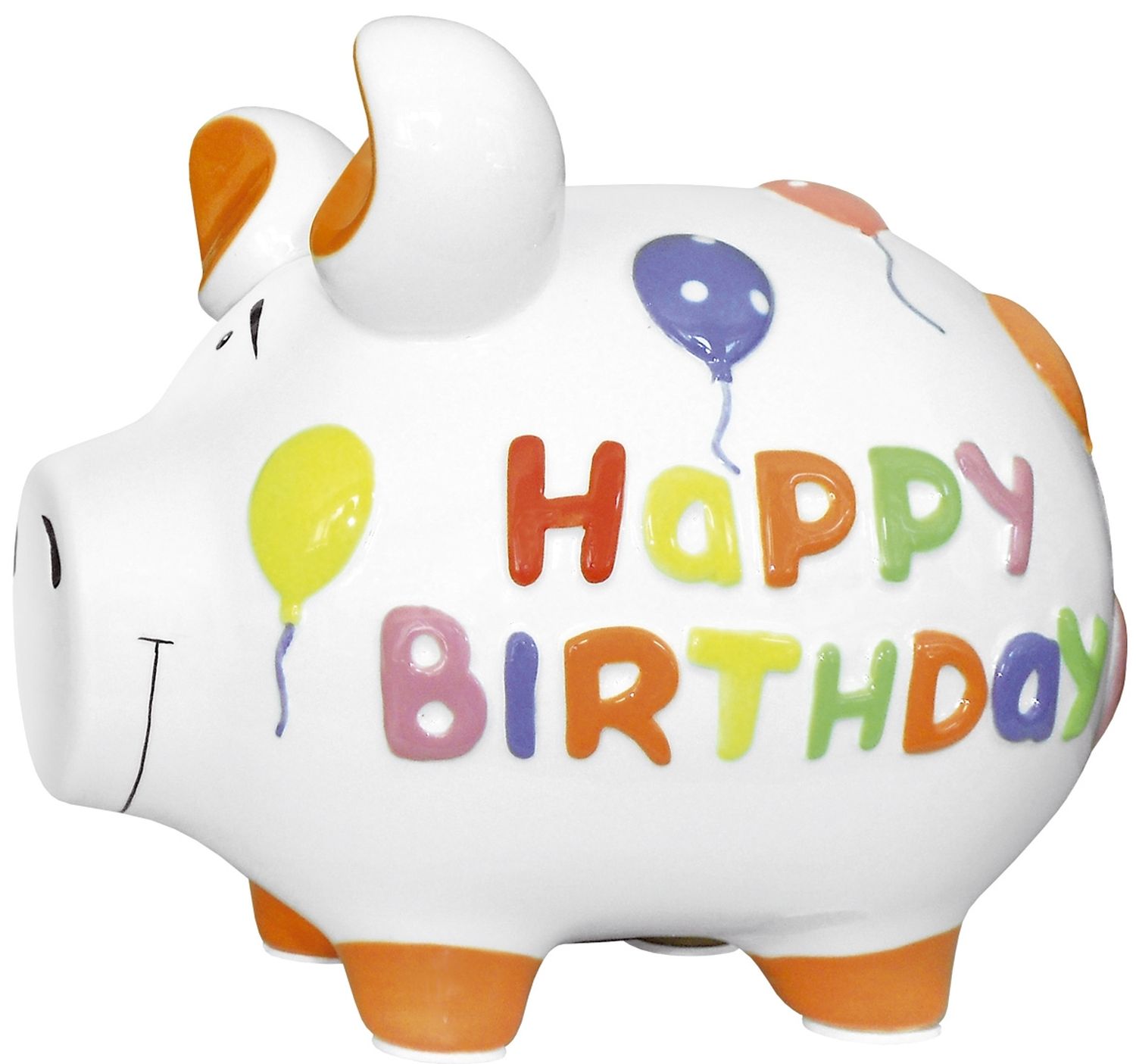 Spardose Schwein "Happy Birthday" - Keramik, mittel