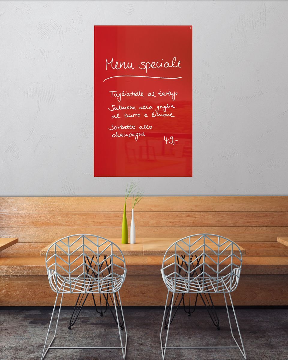 Glas-Magnetboard Artverum - rot, 100 x 65 cm Glas-Magnetboard Artverum - rot, 100 x 65 cm