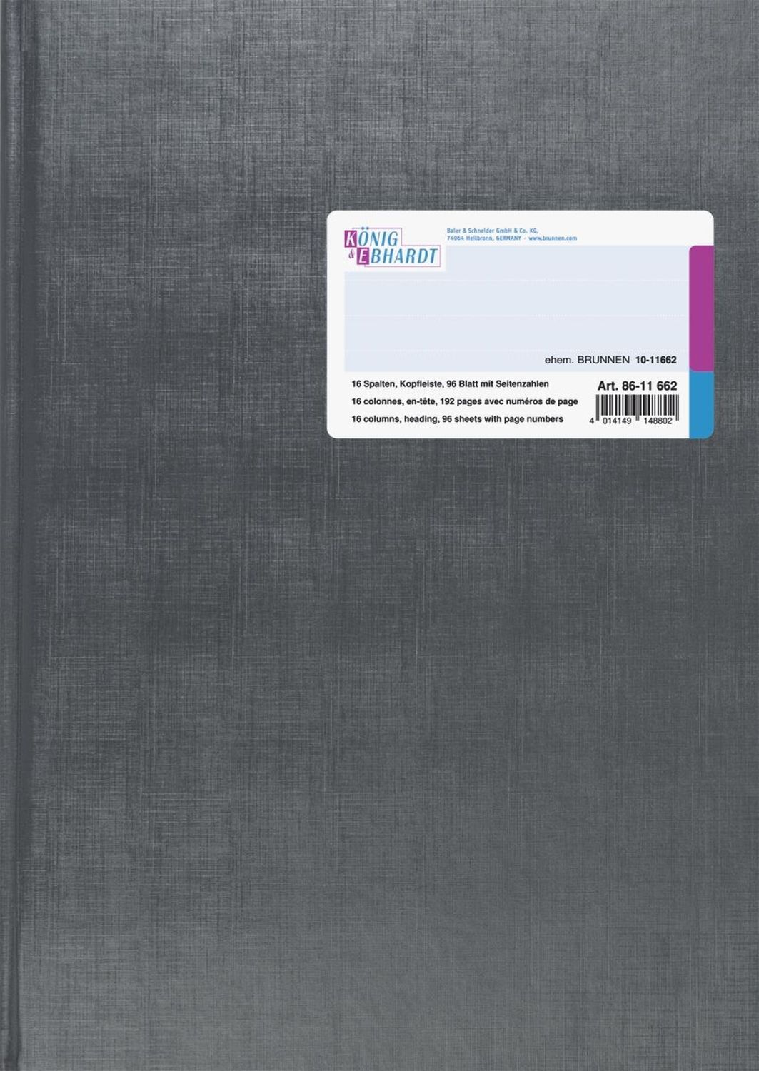 Spaltenbuch Kopfleisten-Ausführung - A4, 16 Spalten, 96 Blatt, Schema über 2 Seite, mit Seitenzahlen Spaltenbuch Kopfleisten-Ausführung - A4, 16 Spalten, 96 Blatt, Schema über 2 Seite, mit Seitenzahlen