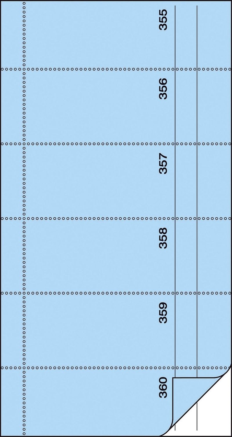 Bonbuch - o. Kellner-Nr., 360 Abrisse, SD, hellblau, 105x200 mm, 2 x 60 Blatt Bonbuch - o. Kellner-Nr., 360 Abrisse, SD, hellblau, 105x200 mm, 2 x 60 Blatt