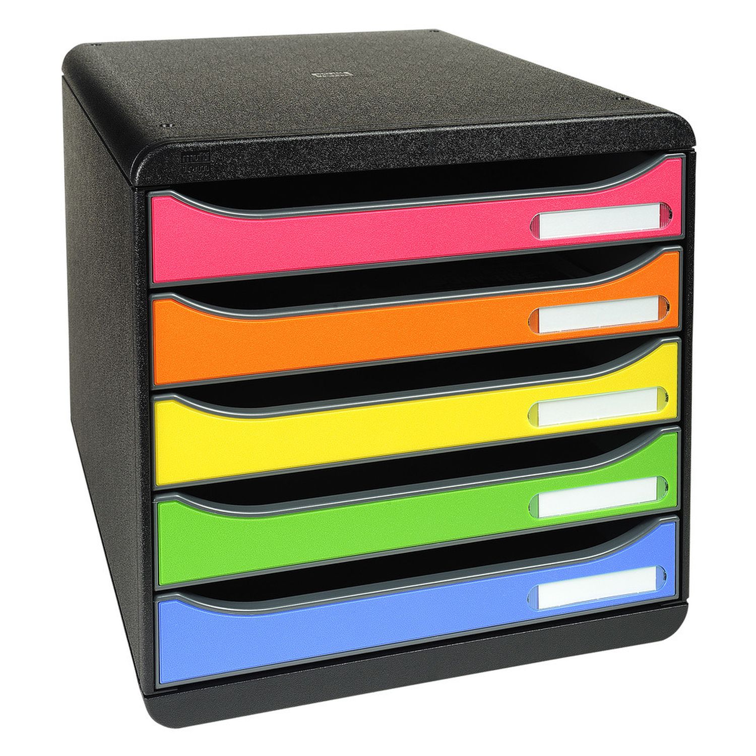 Schubladenbox Big Box Plus - A4+, 5 offene Laden, schwarz/harlekin