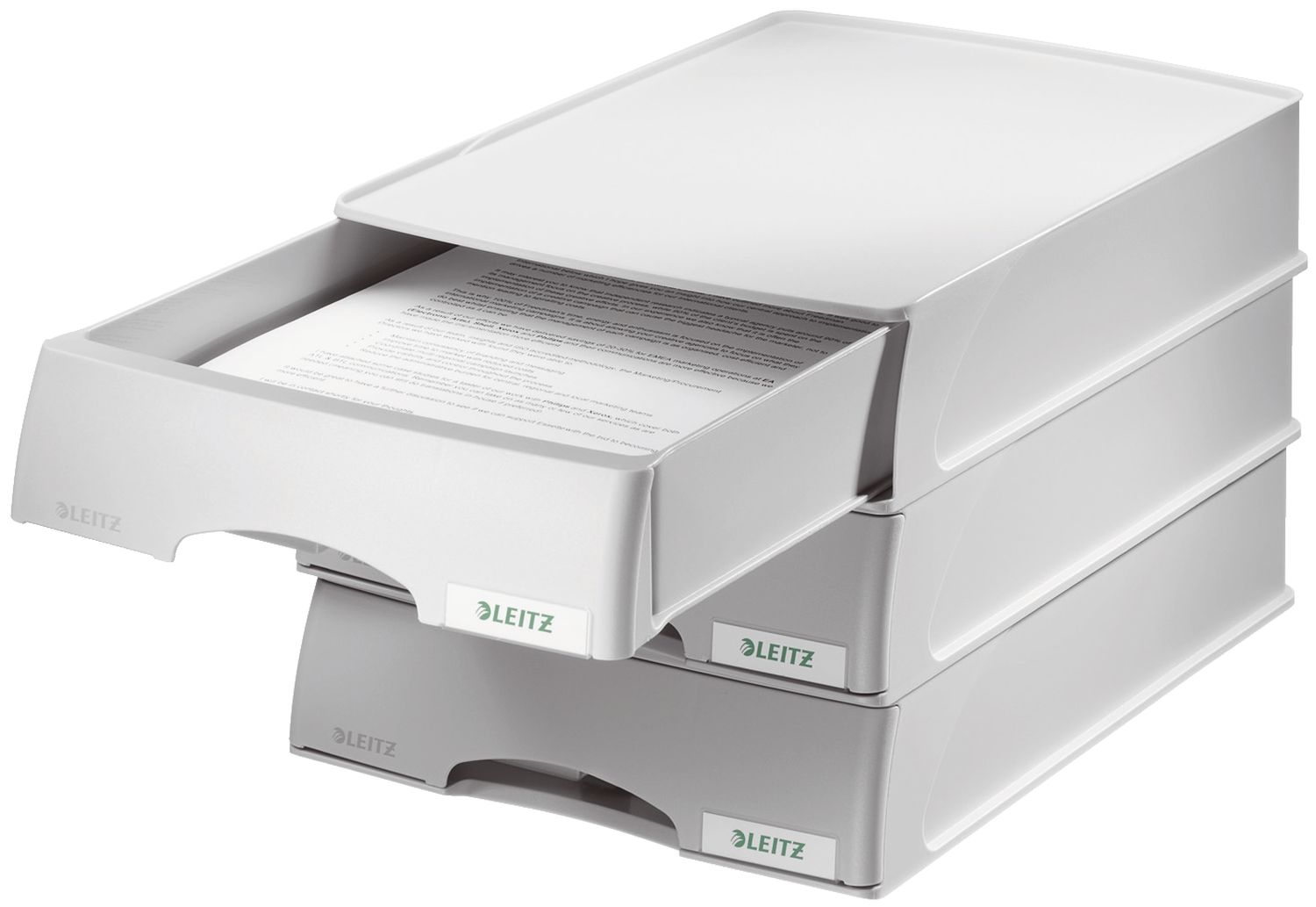Briefablage Leitz plus 5210-00-85 mit Schublade, DIN A4, Polystyrol, grau Briefablage Leitz plus 5210-00-85 mit Schublade, DIN A4, Polystyrol, grau