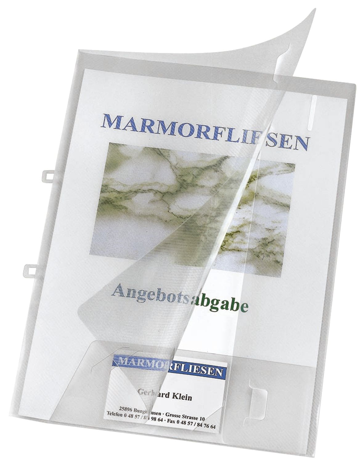 Angebotsmappe Crystal mit Visitenkartenfach, transparent Angebotsmappe Crystal mit Visitenkartenfach, transparent